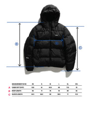 20 AYMSK - 'TYPOGRAPHIC' 1K MILESTONE PUFFER JACKET (BLACK)